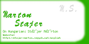 marton stajer business card